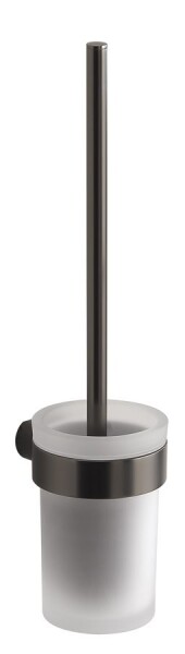 Gedy - PIRENEI WC štětka závěsná, mléčné sklo, gun metal PI330381