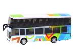 Mamido Dvoupatrový kovový autobus s pohonem barevný se světly a zvuky