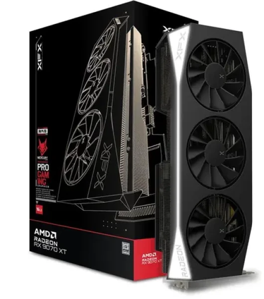 XFX Mercury Radeon RX 9070 XT Gaming 16GB / Grafická karta / 16GB GDDR6 / 256-bit / 1x HDMI + 3x DP / 700W (8+8+8) (RX-97TMERCB9)