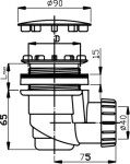 NOVASERVIS - Sifon vaničkový 60/40 INOX plast 470,P