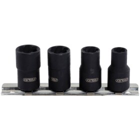KS Tools 913.3850 Sada spirálových nástrčných hlavic s profilem 3/8, 4 ks, 8 - 13 mm