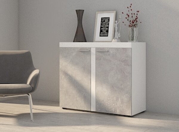 FRONTI Komoda RUMBA 2F Bílá +beton