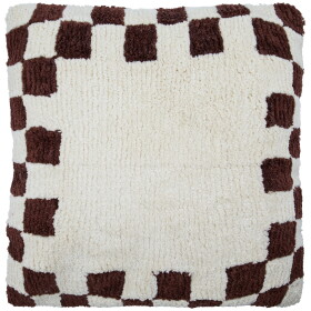 House Doctor Bavlněný povlak na polštář Chess Brown 50 × 50 cm, hnědá barva, textil