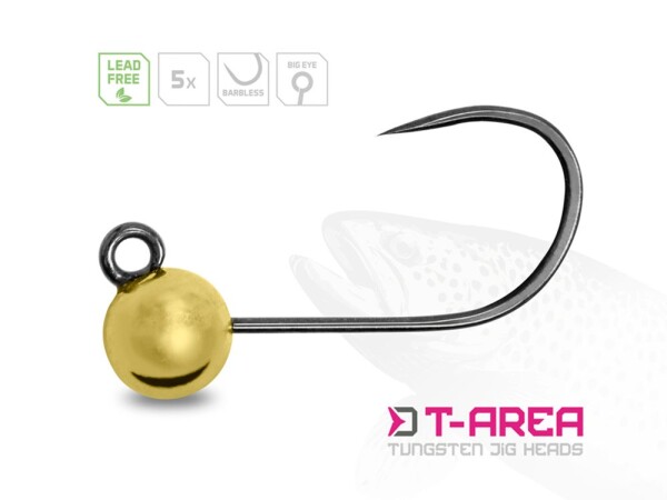 Delphin Jigové hlavičky Wolframové T-Area BL Zlaté 5ks,Delphin Jigové hlavičky Wolframové T-Area BL Zlaté 5ks