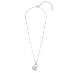 Elenys pozlacený náhrdelník Swarovski® Srdce 18K bílé zlato