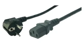 LogiLink napájecí kabel CEE7/7-C13 90° černá / Napájecí kabel / 3 m / 250 V / 10/16 A (CP095)