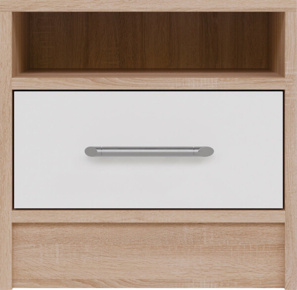 Noční stolek Smart SR7 Barva korpusu + barva dveří: Dub sonoma + Bílá