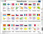 Puzzle MAXI Memo státy, hlavní města, vlajky/54 dílků