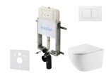 Kielle - Genesis New Set předstěnové instalace, klozetu Oudee, Vortex Rimless+, sedátka softclose a tlačítka Gemini New III, lesklá bílá 30528SZ61