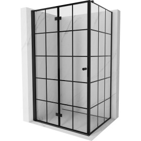 MEXEN/S - Mist-F sprchový kout skládací dveře levá 110 x 95, černá kratka, černá 8A6T-110-095-70-77-L