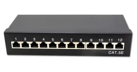 XtendLan 10" 12 portů černý / Patch panel / Cat5e / STP / 1U / LSA (PP0-12C5E-LSA-G)