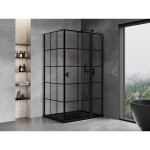 MEXEN/S - Mist T sprchový kout dveře křídlové pravá 90 x 95, černá dekor, černá 8A4T-090-095-70-77-P