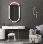 REA - Zrcadlo LED OLL 60x90 cm Brush Gold HOM-02509