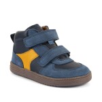 Chlapecké celoroční kožené kotníkové barefoot boty LOOP HIGH-TOPS DARK BLUE Froddo G2110157 - 25