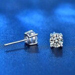 Royal Fashion stříbrné náušnice HA-XEZ001-SILVER-MOISSANITE