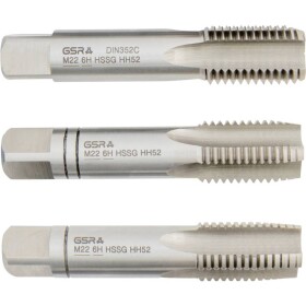 GSR B00105300 ruční závitník metrický M22 DIN 352 HSS 3 ks