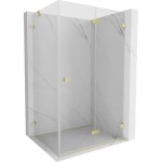 MEXEN/S - Lunar-F sprchový kout skládací dveře pravá 80 x 70, transparent, zlato kartáčovaná 836-080-070-55-00-P
