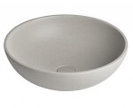 SAPHO - TURF betonové umyvadlo na desku, včetně výpusti, Ø 44cm, bílý pískovec AR437