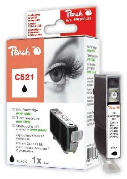PEACH kompatibilní cartridge Canon CLI-521BK, Black, 10 ml (313547)