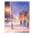 Antistresové omalovánky TSvetnoy TSvetnoy, LG083e, Diamond painting - diamantové malování, 40 x 50 cm, Zasněžená ulice