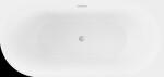 MEXEN/S - Mia volně stojící rohová vana pravá 160 x 75, bílá/černá, sifon a přepad nikl kartáčovaná 52691607575P-97