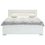 Dřevěná postel Isia 160x200, bílá, vč. roštu a úp, bez matrace