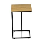 Odkládací stůl, MDF deska, dekor divoký dub, černý kov