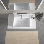 DURAVIT - DuraSquare Umyvadlová mísa 600x470 mm, bez přepadu, s otvorem pro baterii, DuraCeram, WonderGliss, bílá 23546000411