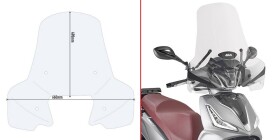 7057A plexi čiré Sym HD 300 (19-25)/Piaggio Medley 125-150 i-Get (20-25), vxš490x660 mm