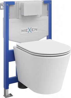 MEXEN/S - WC předstěnová instalační sada Fenix XS-F s mísou WC Rico + sedátko softclose, bílá mat 68030724001