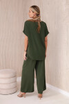 Komplet s náhrdelníkem halenka + kalhoty khaki UNI