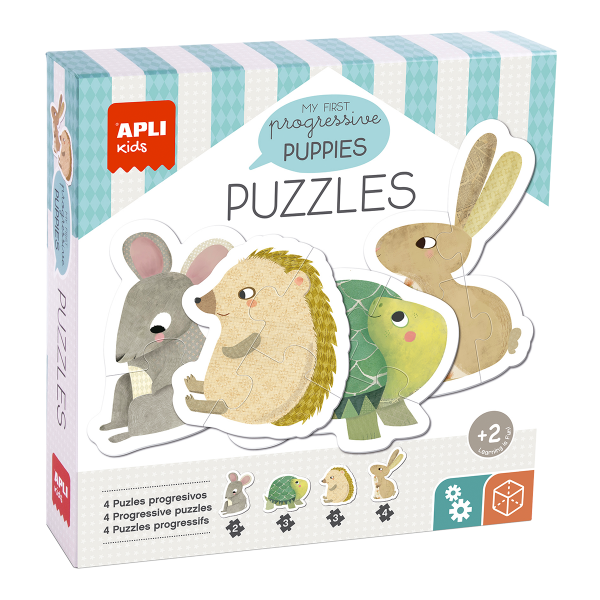APLI edukační puzzle - My First Puppies, 12 ks, 2+