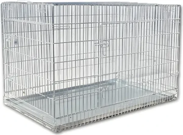 Přepravní klec M 107x68x75 cm / Klec pro psy / pozink / nosnost 15 kg / 2 dvířka (9478790)