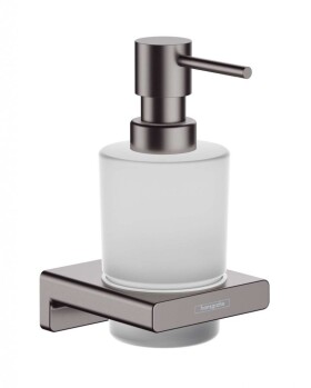 HANSGROHE - AddStoris Dávkovač mýdla s držákem, matné sklo/kartáčovaný černý chrom 41745340