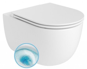 Bruckner - GLANZ závěsná WC mísa, Vortex Rimless, 36x54cm, bílá 201.336.4