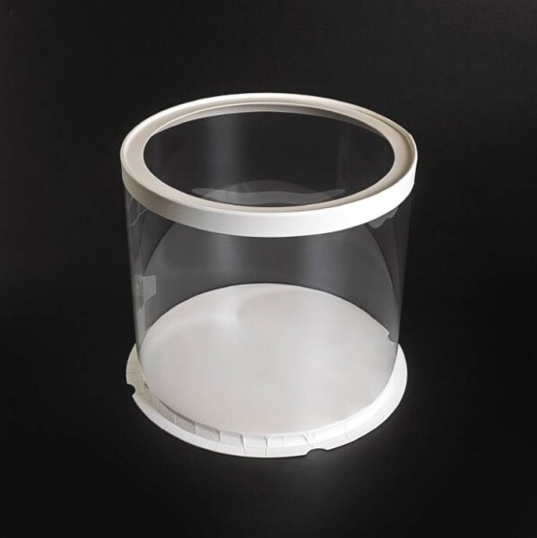 Cake Star Cake Star 4Cake Plastový kulatý box s průhledným víkem na dorty bílý (26,5 x 24 cm)