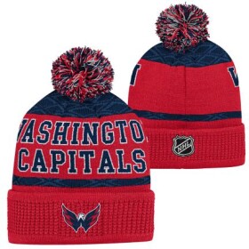 Outerstuff Dětská zimní čepice Washington Capitals NHL Puck Pattern Cuffed Pom