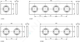 IDEAL STANDARD - Archimodule Krycí 2-otvorová rozeta 100 x 183 mm, chrom A963725AA