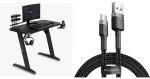 SENSE7 Nomad Basic černá / Herní stůl / 120 x 60 cm / USB kabel