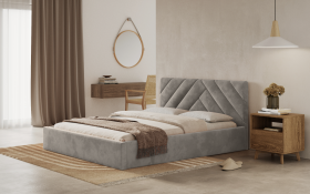 FRONTI Postel PRATO 160x200 světlešedá s úložným prostorem