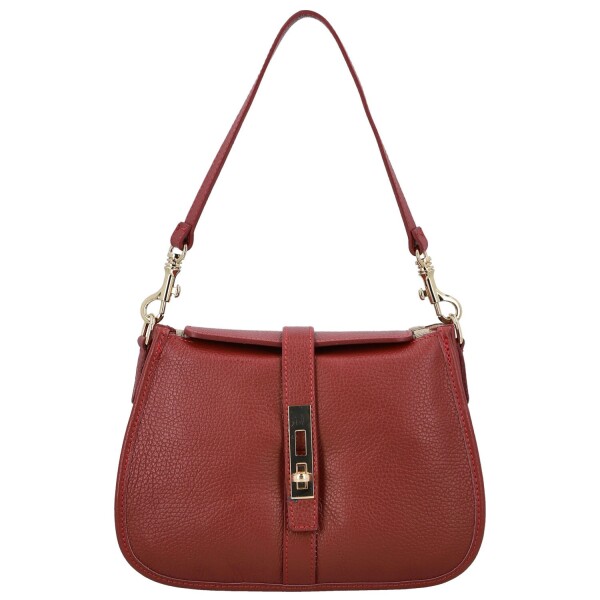 Módní dámská kožená kabelka na rameno Deimis, tmavě červená