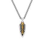Pánský náhrdelník Ódinovo kopí - GUNGNIR, oboustranný přívěsek, Zlatá 60 cm