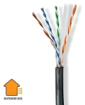 Nedis CAT6 černá / Instalační kabel / U/UTP / 305 m / venkovní / kulatý / PE (CCBG8590BK305S)