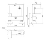 CERSANIT - Nástěnná vanová baterie CREA, páková, černá S951-307