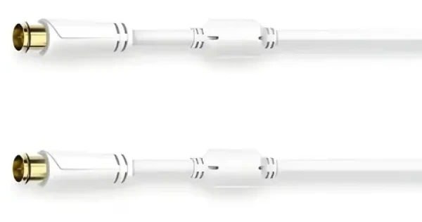 Hama SAT kabel Quick-F bílá / Koaxiální kabel / F-typ - F-typ / 100 dB / 3 m / pozlacený / ferity