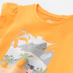 Tričko s krátkým rukávem a volánky- oranžové - 92 YELLOW