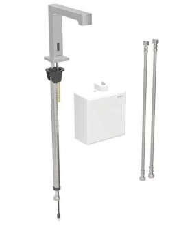 GEBERIT - Brenta Termostatická elektronická umyvadlová baterie, bateriové napájení, easy to clean, kartáčovaná nerez 116.178.SN.1
