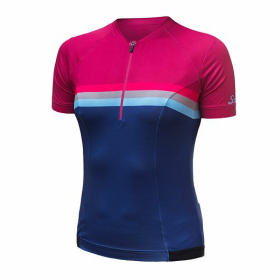 Dámský cyklistický dres kr. rukáv Sensor Cyklo Tour lilla stripes