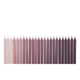 Ferm Living Svíčky Ombre Dark Grape – set 24 ks, fialová barva, vosk