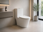 CERANO - WC kombi Marmo, Double Vortex - vírové splachování + Slim/SoftClose sedátko - spodní/zadní odpad - bílá lesklá - 70x36 CER-680360